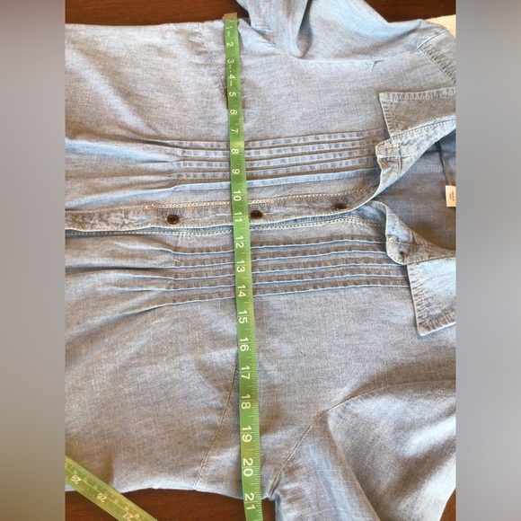 Christopher and Banks soft cotton chambray button down denim shirt. - Picture 7 of 7